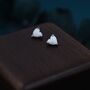 Sterling Silver White Opal Stud Earrings, thumbnail 2 of 12