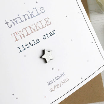 Twinkle Twinkle Little Star, Personalised New Baby Card, 2 of 4