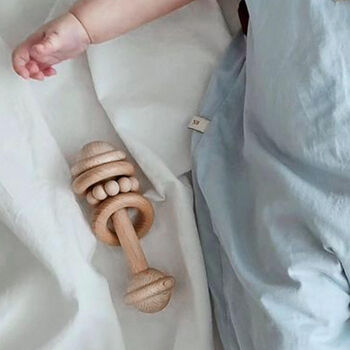 Personalised Classical Wooden Rattle, 2 of 5