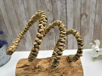 Teak Driftwood Metal Rope Wine Bottle Holder Freestanding – Single Bottle Tilt, 7 of 9