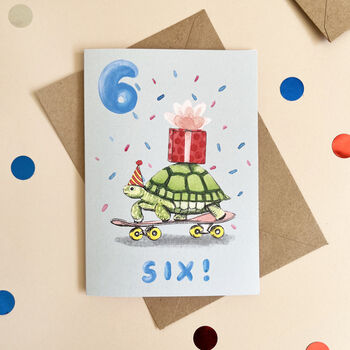 Tortoise 6th Birthday Card, 4 of 6