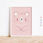 Cute Bear Personalised Name And Date Print, thumbnail 1 of 10