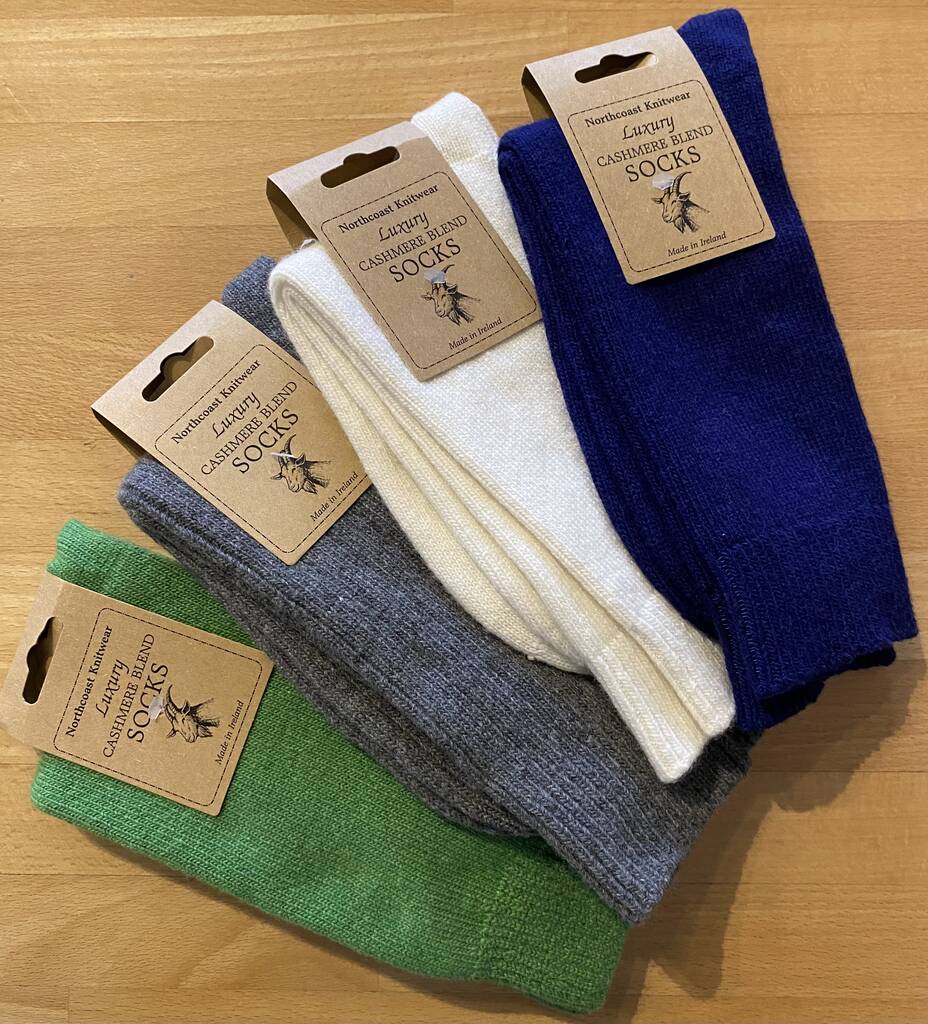 Mens Cashmere Blend Socks Royal Blue By Heliotique