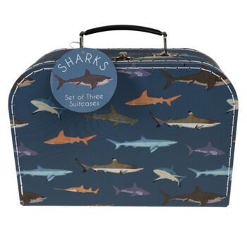 Personalised Set Of Three Shark Design Suitcases, 2 of 4