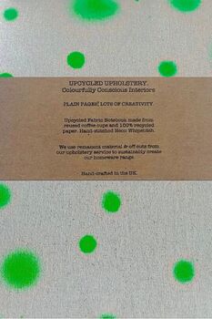 Upcycled A5 Notebook Using Reused Coffee Cups And Linen Polka Dot Print, 7 of 8