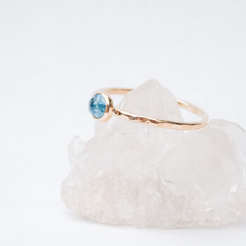 Blue Aquamarine Gemstone And Solid Gold Ring, 8 of 9