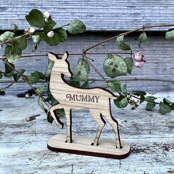 Wooden Personalised Deer Table Place Names, 4 of 5
