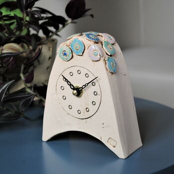 Personalised Small Clock With Flowers, 4 of 6