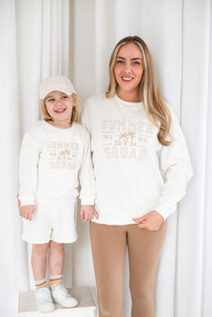 Ladies' And Kid's Personalised 'Squad' Holiday Jumpers, 7 of 8