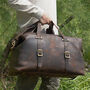 Large Genuine Leather Holdall In Vintage Look, thumbnail 1 of 9
