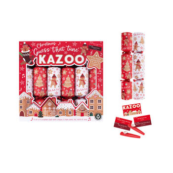 Gingerbread Kazoo Family Fun Christmas Crackers Set Of Six, 4 of 5