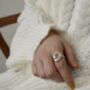 Silver Plated Open Oval Minimalist Ring, thumbnail 3 of 5