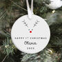 Personalised Happy First Christmas Ceramic Ornament Gift, thumbnail 1 of 7