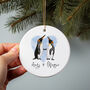 Personalised Penguin Couple Christmas Tree Ornament, thumbnail 1 of 3