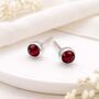 Sterling Silver January Garnet Birthstone Stud Earrings – 7mm, thumbnail 2 of 10