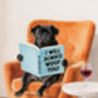 Your Own Dog Reading Book Wall Art Print, Customise Colours And Book Title, thumbnail 10 of 12