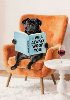 Your Own Dog Reading Book Wall Art Print, Customise Colours And Book Title, 10 of 12