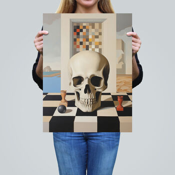 Make Your Move Gothic Skull Chess Player Wall Art Print, 2 of 6