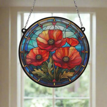 Poppy Stained Glass Effect Suncatcher, 2 of 6