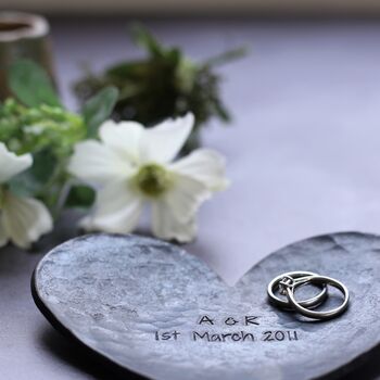 Personalised Steel Heart Dish, 11th Anniversary Gift, 6 of 10