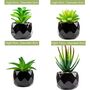 Four Mini Artificial Fake Succulents Plants In Pots, thumbnail 7 of 7