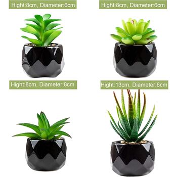 Four Mini Artificial Fake Succulents Plants In Pots, 7 of 7