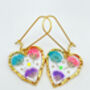 Heart Earrings With Colourful Gypsophila Flowers, thumbnail 5 of 11