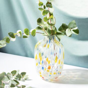 Multicoloured Speckled Glass Vase, 2 of 6