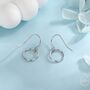Open Circle Drop Hook Earrings In Sterling Silver, thumbnail 1 of 12