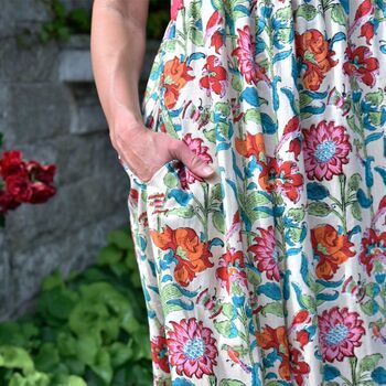 Floral Garden Strappy Cotton Dress, 4 of 7