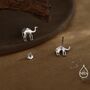 Dainty Camel Stud Earrings In Sterling Silver, thumbnail 5 of 12