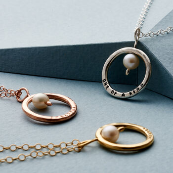 Personalised Pearl And Circle Necklace, 7 of 12