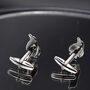 Silver Penguin Cufflinks Gift 316 L Stainless Steel Elegant Playful Design, thumbnail 5 of 5