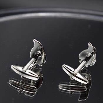 Silver Penguin Cufflinks Gift 316 L Stainless Steel Elegant Playful Design, 5 of 5