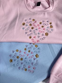 Cat Heart Embroidered Sweatshirt, 5 of 5