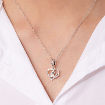 Poodle Sterling Silver Necklace Paw Print Personalised, 2 of 7