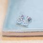 Lucky Clover Small Silver Stud Earrings, thumbnail 1 of 3