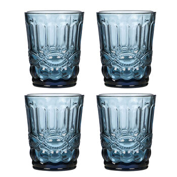 Set Of Four Sapphire Blue Glass Tumblers, 2 of 7