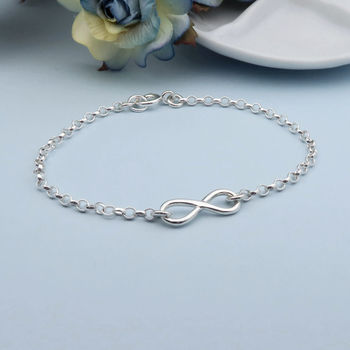 Sterling Silver Infinity Bracelet Can Be Personalised, 4 of 5