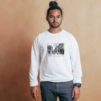 Graphic Rectangle Black And White Unisex Sweatshirt, 2 of 5