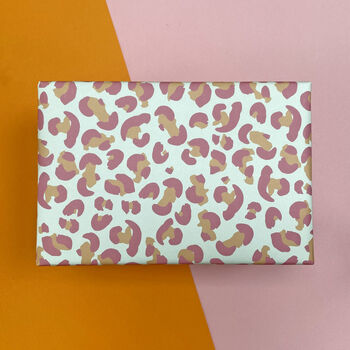 Pink And Peach Leopard Print Wrapping Paper, 6 of 6