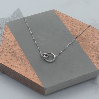 Petite Zircon Infinity Sterling Silver Necklace, 2 of 3
