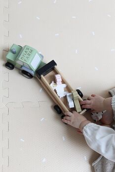 Personalised Wooden Farm Tractor Toy With Trailer And Animals, 12 of 12