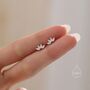 Lotus Flower Cz Screw Back Or Stud Earrings, thumbnail 8 of 12