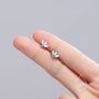 White Opal Marquise Cluster Cz Stud Earrings, thumbnail 3 of 11