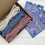 Macrame Kit, Rope Jewellery, Sky Blue, Pink And White, thumbnail 5 of 10