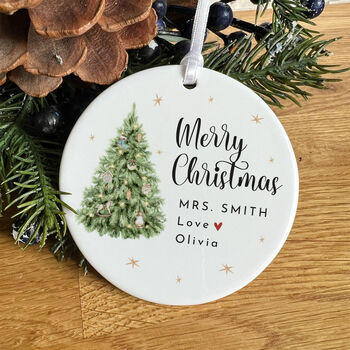 Custom Christmas Ornament Gift For Teacher, 7 of 7