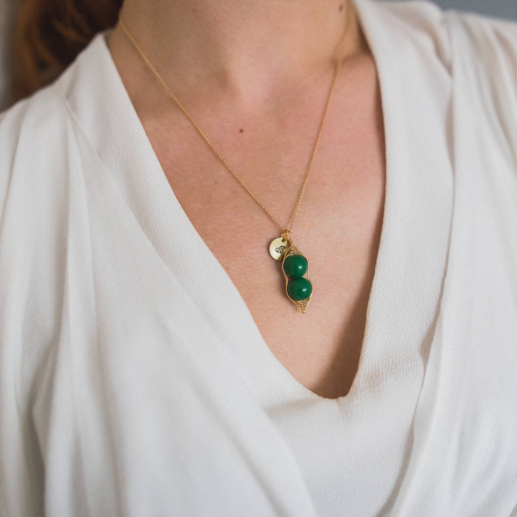 Personalised Pea Pod Necklace By Penny Masquerade | notonthehighstreet.com