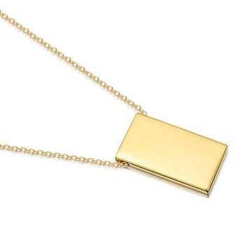 Personalised 18 K Gold Plated Oblong Necklace, 2 of 5