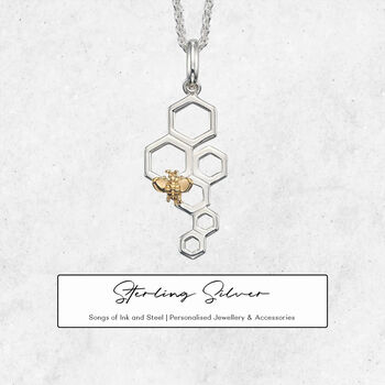 Honeycomb Necklace In Sterling Silver, 7 of 12